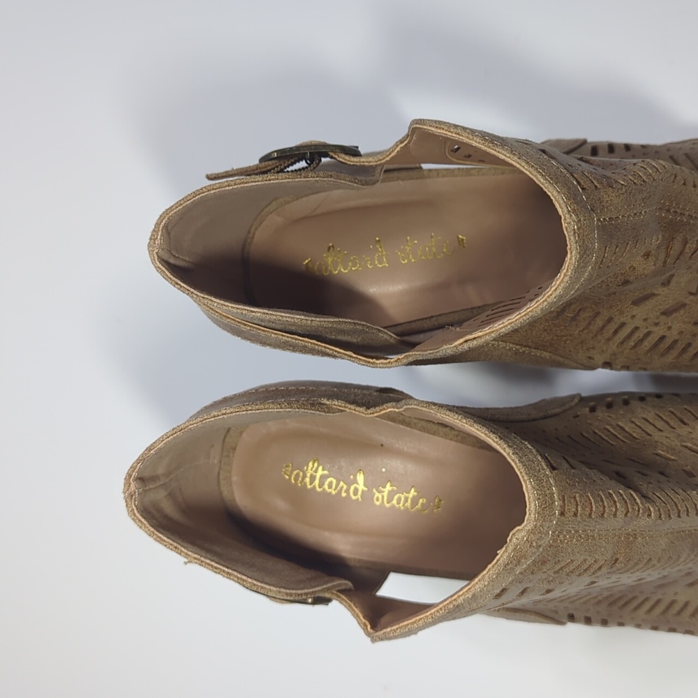 Altar'd State Women's Tan Peep-Toe Block Heel Sandals Size 10 - Picture 8 of 13